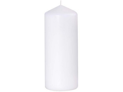 Svíčka válec Bílá 8x20cm Bispol | Svíčky, svícny a lampové oleje